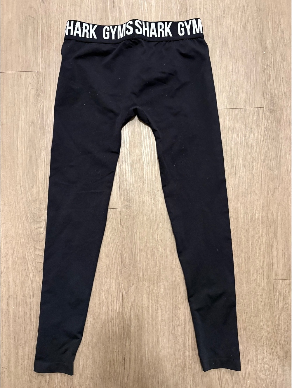Gymshark Black High-Waisted Leggings with Logo Waistband, Size Small